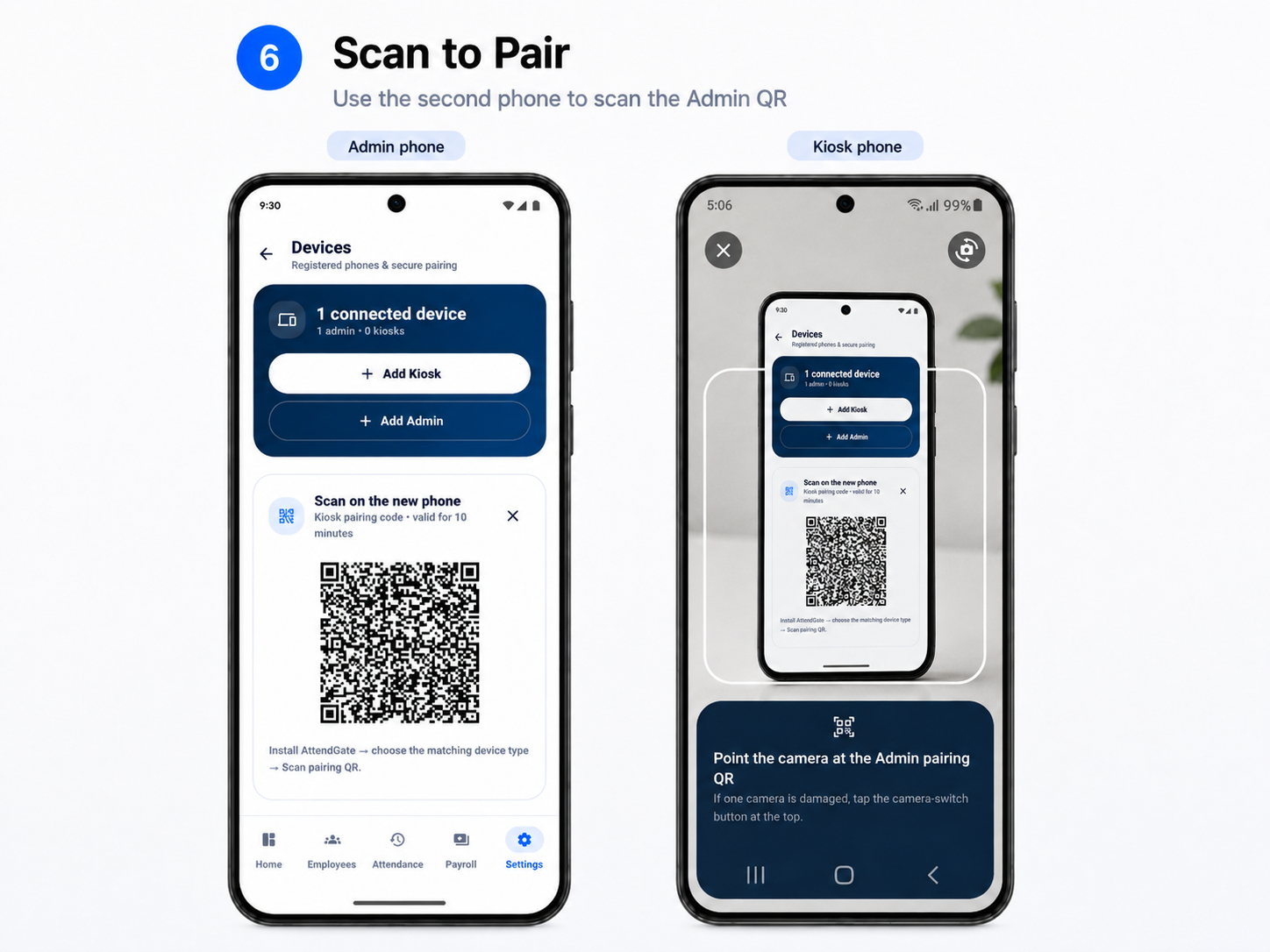 Show the pairing QR on the Admin phone